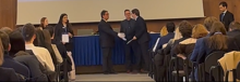 Tamás accepting the honor